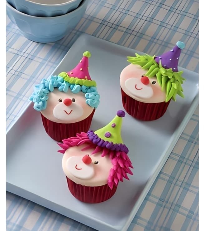 Colorful Clowns Dozen Cupcakes