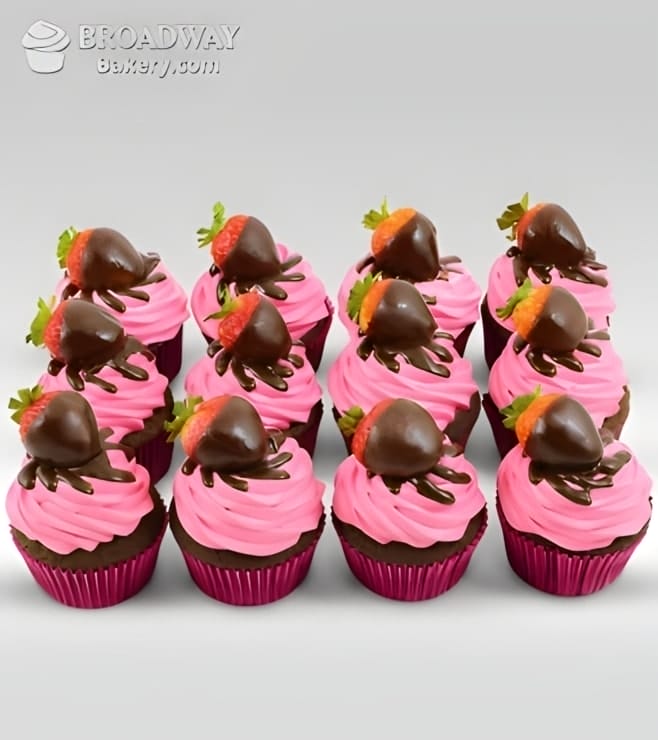 Vegan Strawberry Cupcakes - 6 Cupcakes