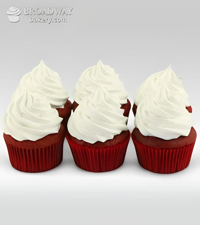Vegan Red Velvet Cupcakes - 6 Cupcakes
