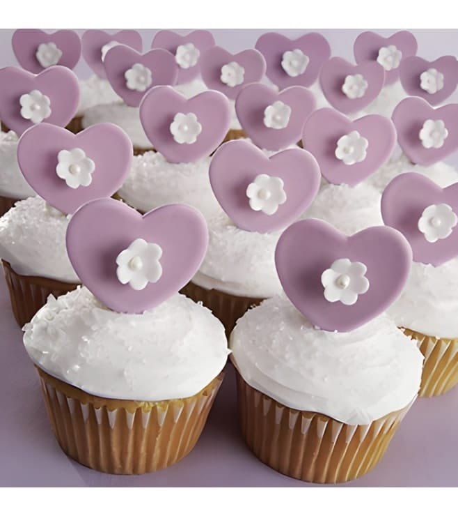 Purple Heart Cupcakes