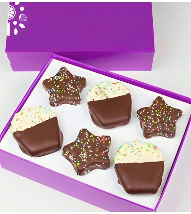 Confetti Cupcake & Star Pineapple Box, Boxes of Chocolate Covered Fruit