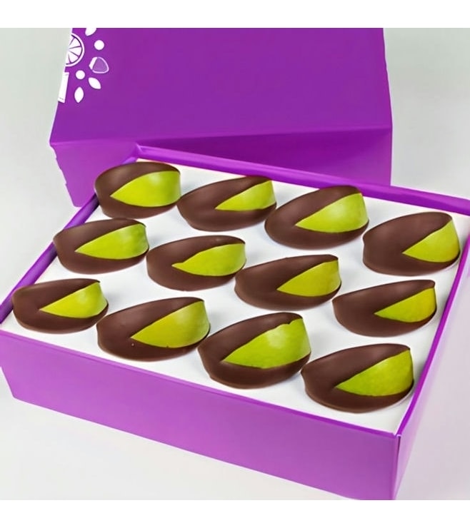 Chocolate Covered Apple Wedges, Boxes of Chocolate Covered Fruit