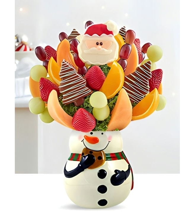 Sweetest Snowman Fruit Bouquet, Christmas Gifts