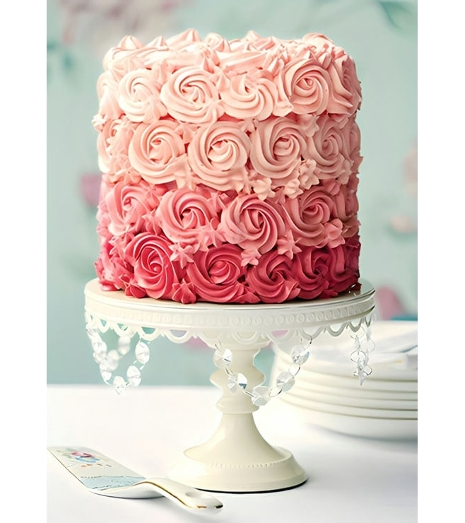 Pink Rosette Cake