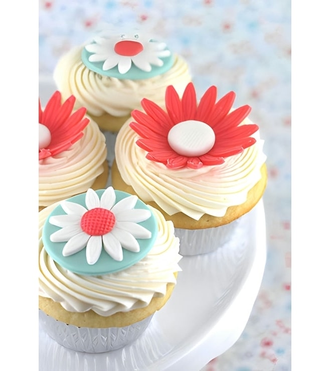 Vibrant Flower Cupcakes