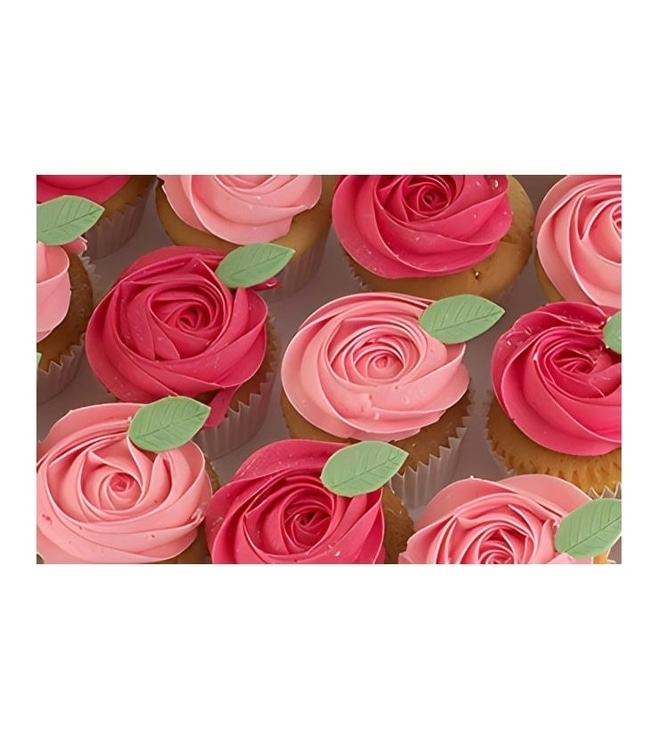 Pretty Pink Roses Cupcakes