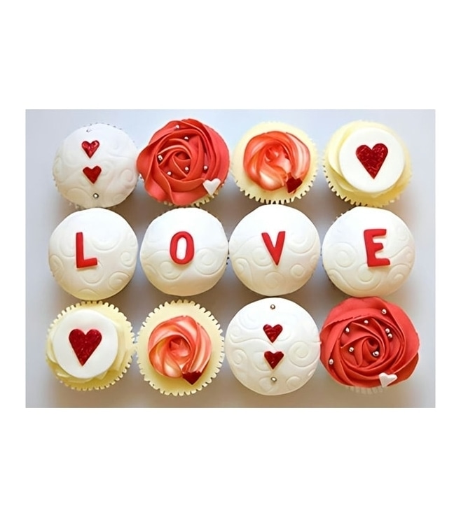 Beloved Rose Dozen Cupcakes