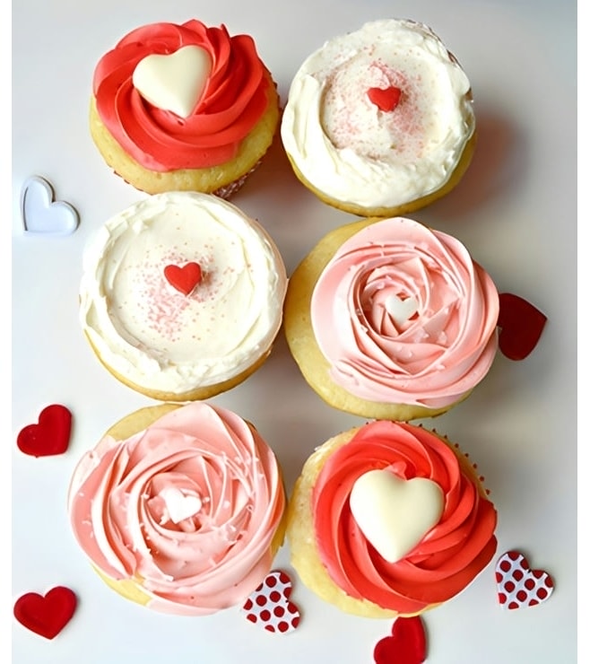 A Lover's Rose Dozen Cupcakes