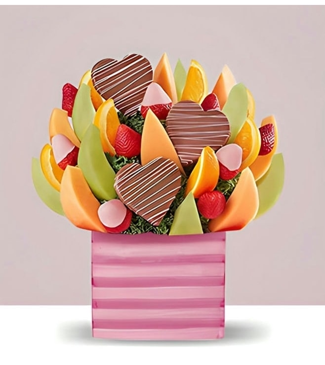 Hearts and Kisses Fruit Bouquet, Fruit Baskets