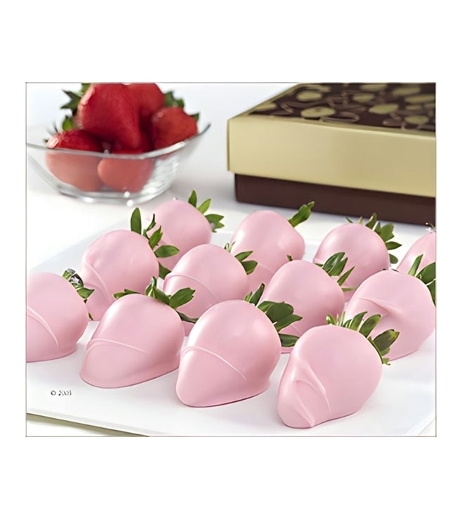 Perfectly Pink Dipped Strawberries