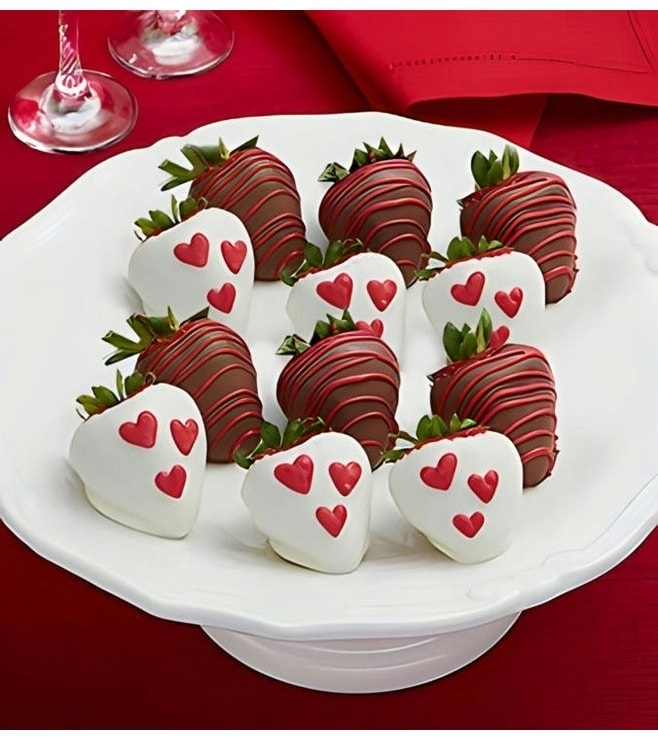 Hearts & Roses Dipped Strawberries
