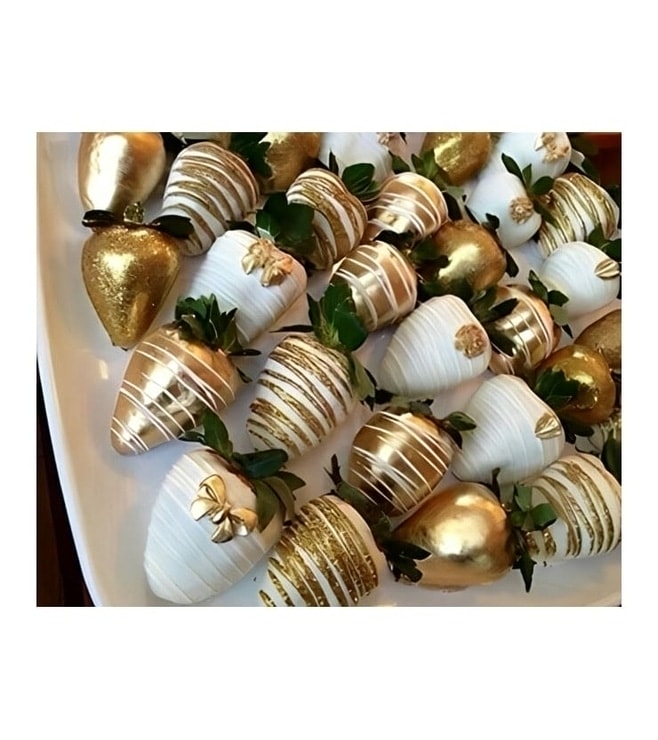 Touch Of Gold Dipped Strawberries