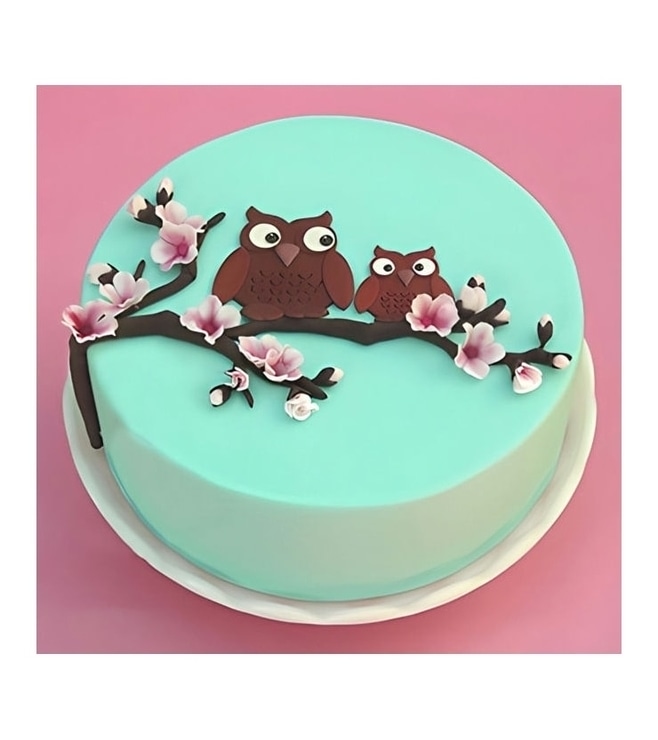 Mother Owl Cherry Blossom Cake