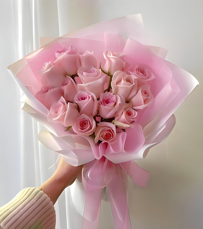 Enchanted Pink Rose Bouquet, Valentine's Day