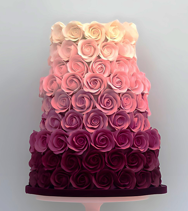 Rose Fantasy Tiered Cake