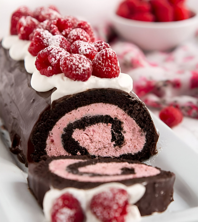 Chocolate Raspberry Cake Roll