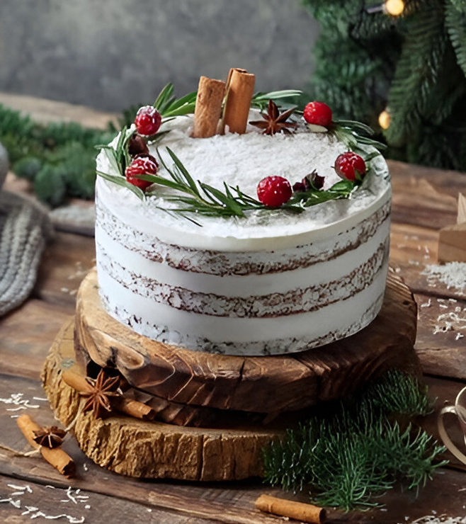 Festive White Naked Cake