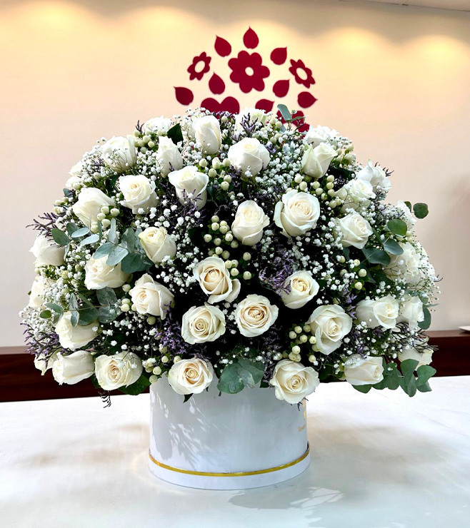 White Roses Hatbox, Ramadan Gifts