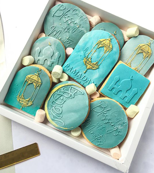 Teal Ramadan Cookies, Ramadan Gifts