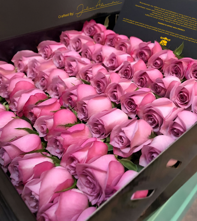 Charming Purple Rose Box