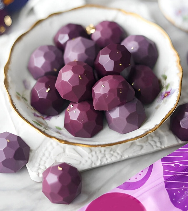 Purple Chocolate Gems, Assorted Chocolates