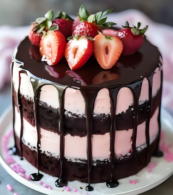 Choco Berry Naked Cake