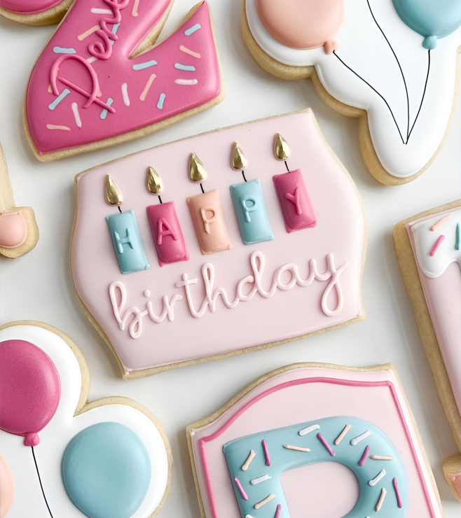 Pink Birthday Cookies