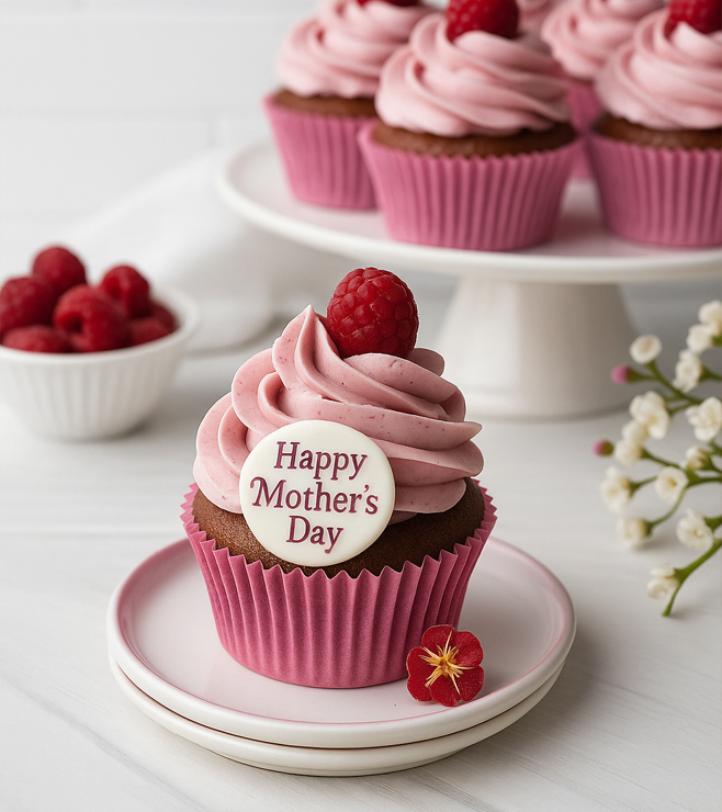 Raspberry Whirl Mom Cupcakes