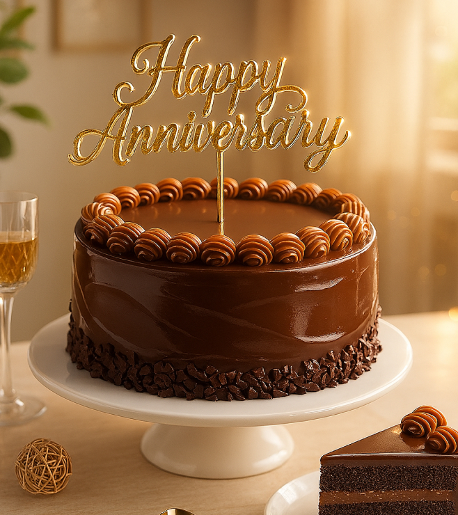 Golden Bliss Anniversary Cake