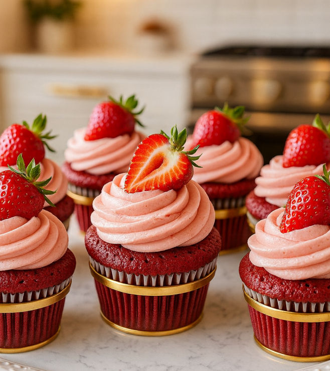 Strawberry Velvet Cupcakes