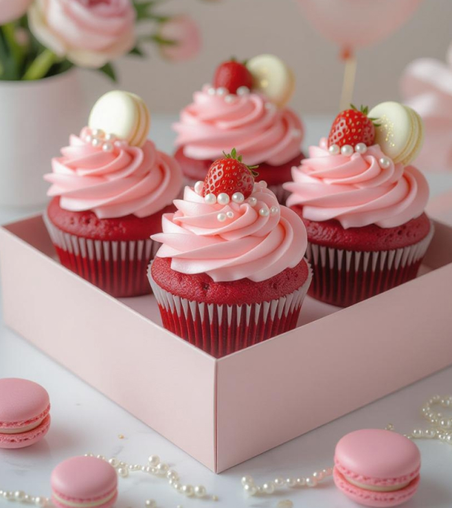 Pearl Strawberry Cupcakes