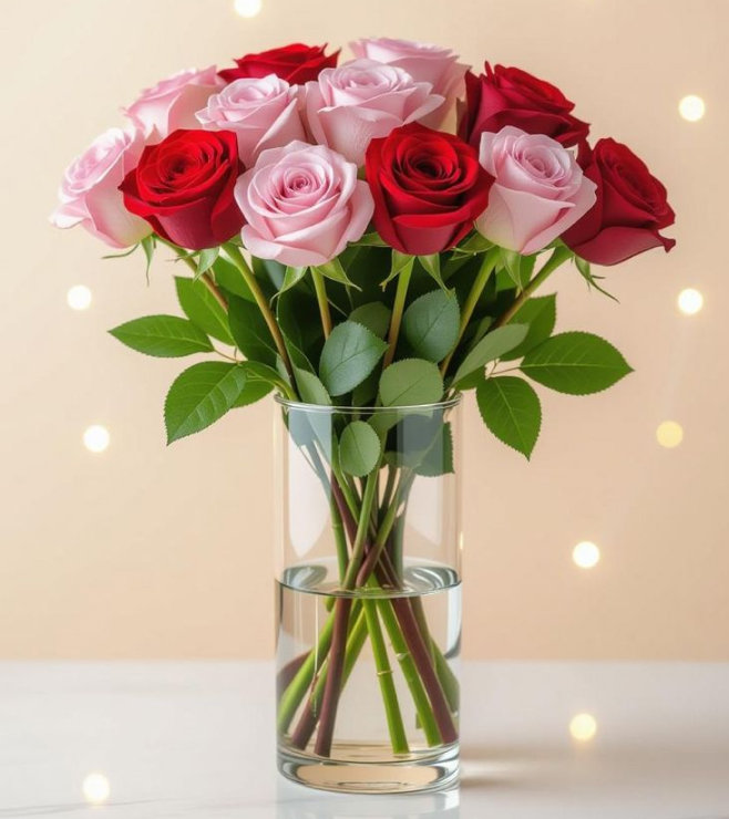 Rouge & Blush Rose Arrangement