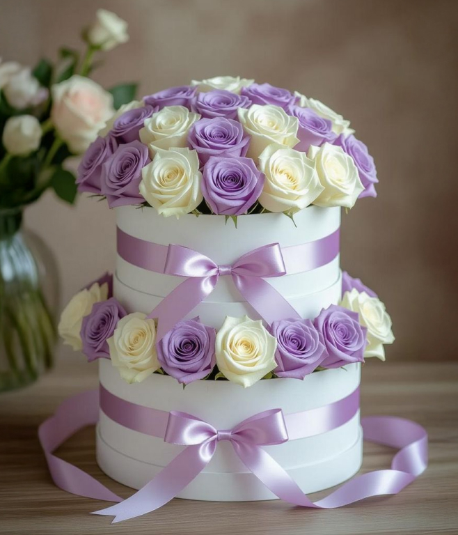 Twilight Harmony Rose Hatbox