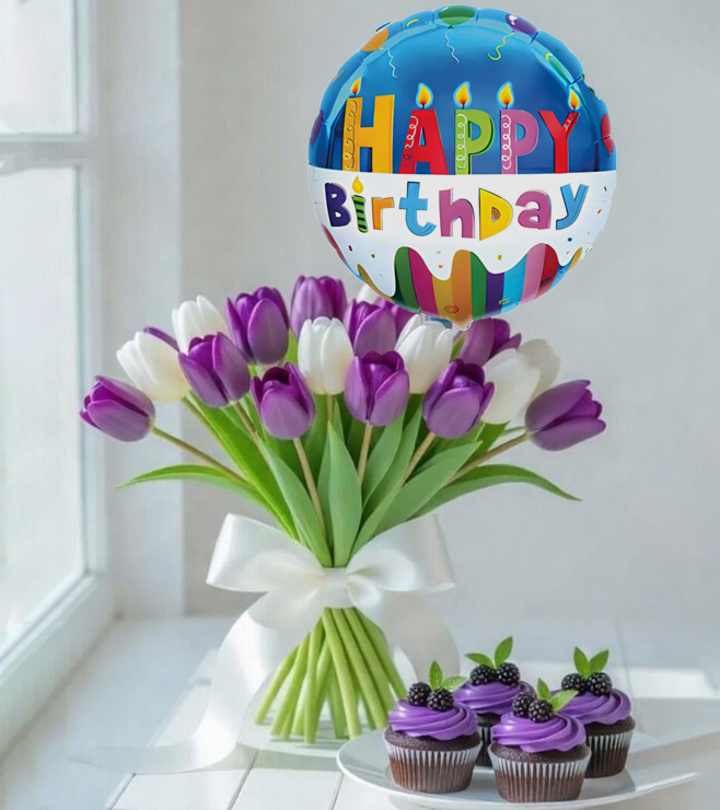 Beloved Tulips Gift Bundle, Birthday