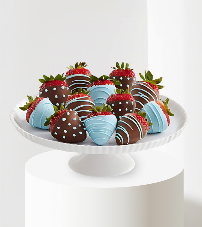 True Blue - Dozen Dipped Strawberries, New Baby