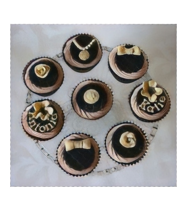 Black And Gold Jewelery Cupcakes
