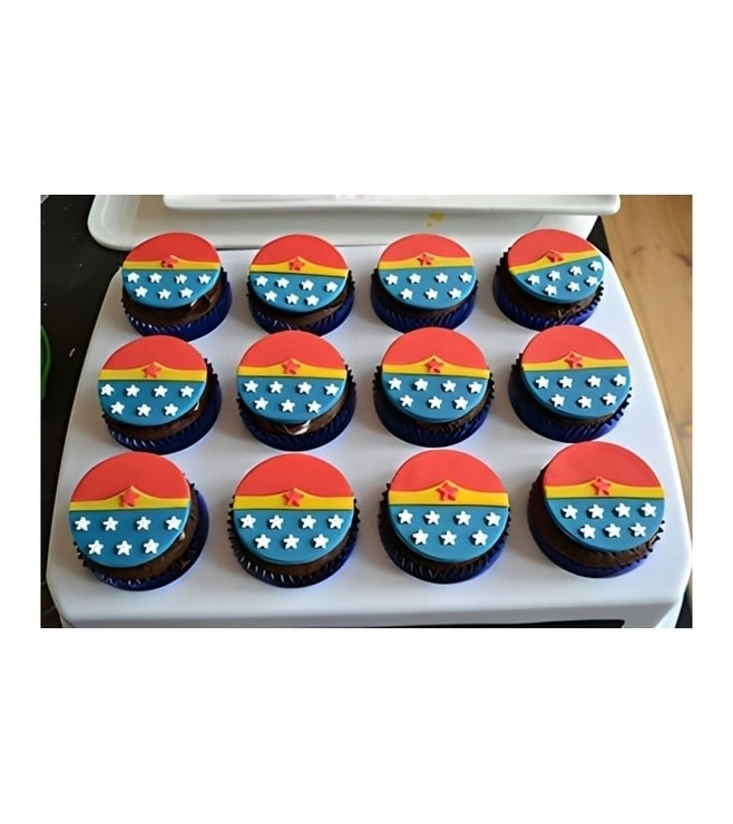 Wonder Woman Dozen Cupcakes