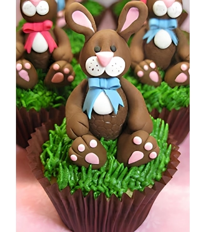 Suit Up Bunny Cupcakes.