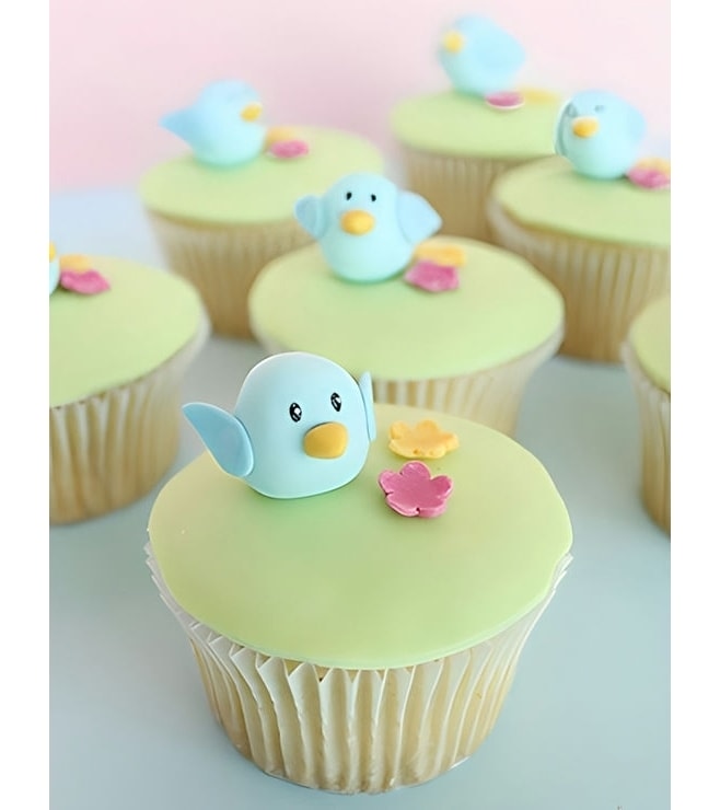 Blue Bird Easter Cupcakes