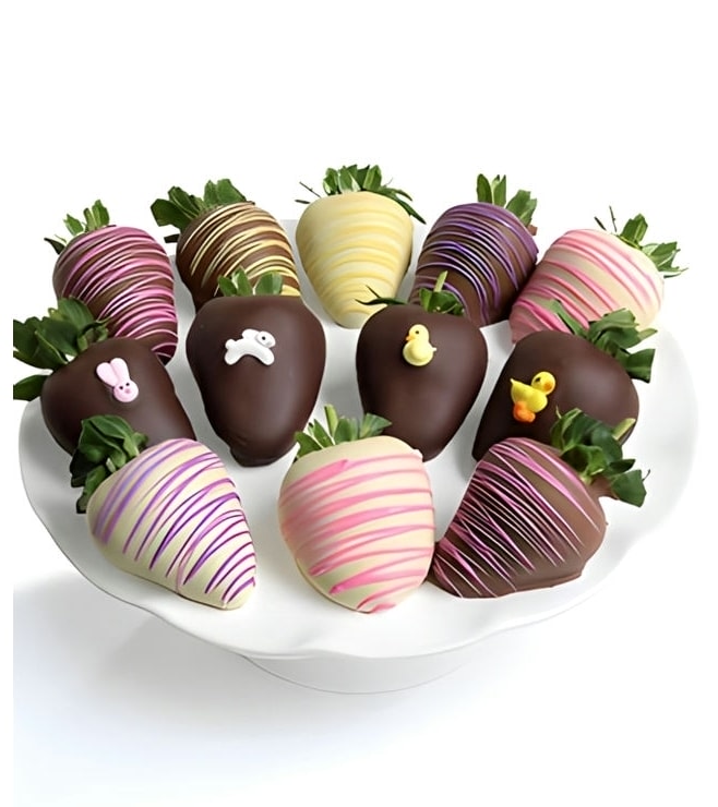 Easter Rainbow Dipped Strawberries, Easter
