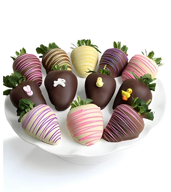 Easter Rainbow Dipped Strawberries