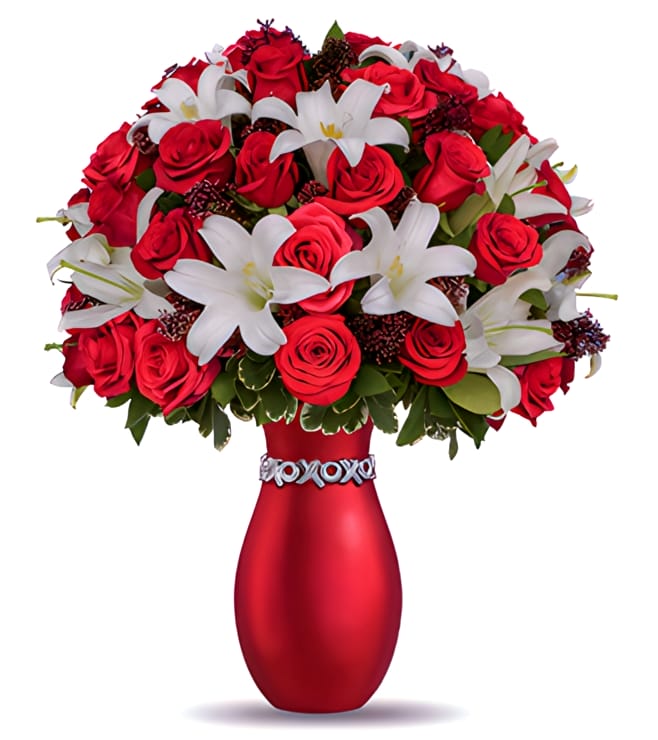 XOXO Bouquet with Red Roses