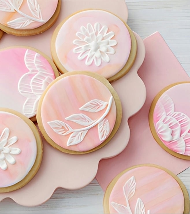 Brush Embroidery Sunrise Cookies