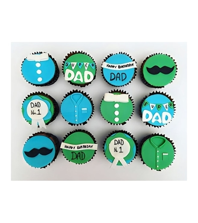 Green & Blue Father's Day Cupcakes