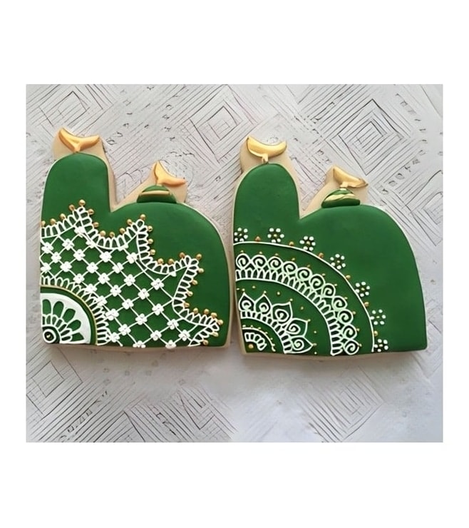 Intricate Green Ramadan Cookies