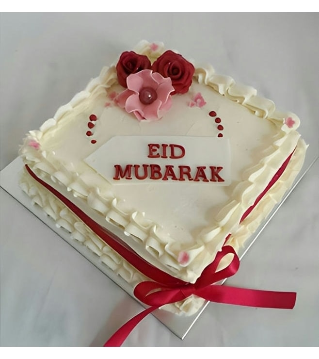 Pink Roses Frosted Eid Cake