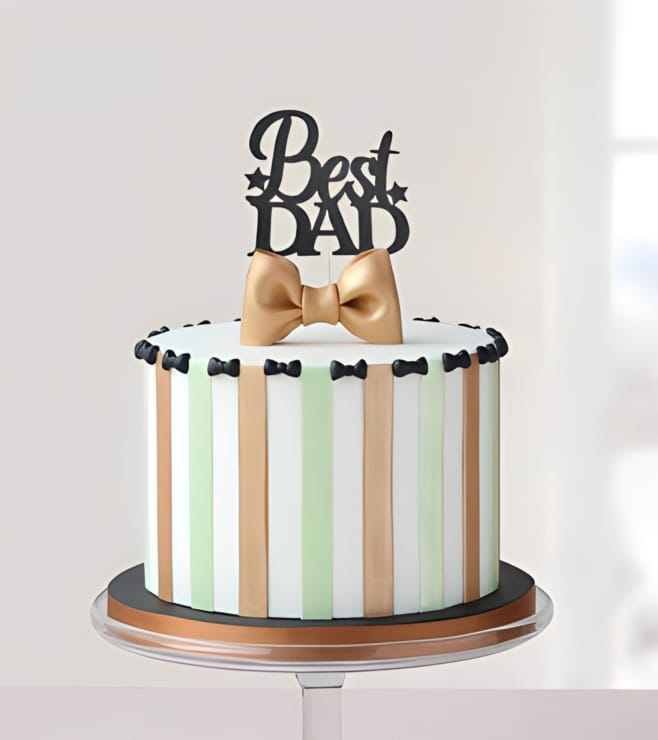 Gold Bow Tie Father's Day Cake