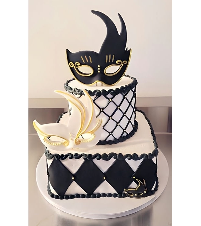 Two-of-a-Kind Masquerade Cake
