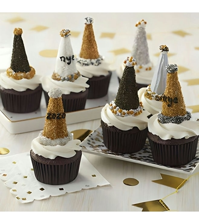 Party Hats New Year Cupcakes