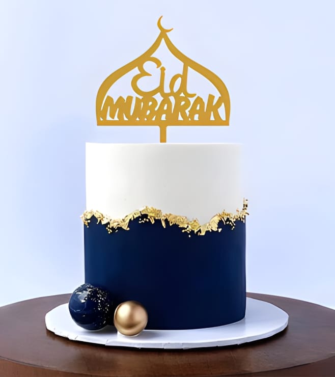 Royal Blue & White Eid Cake